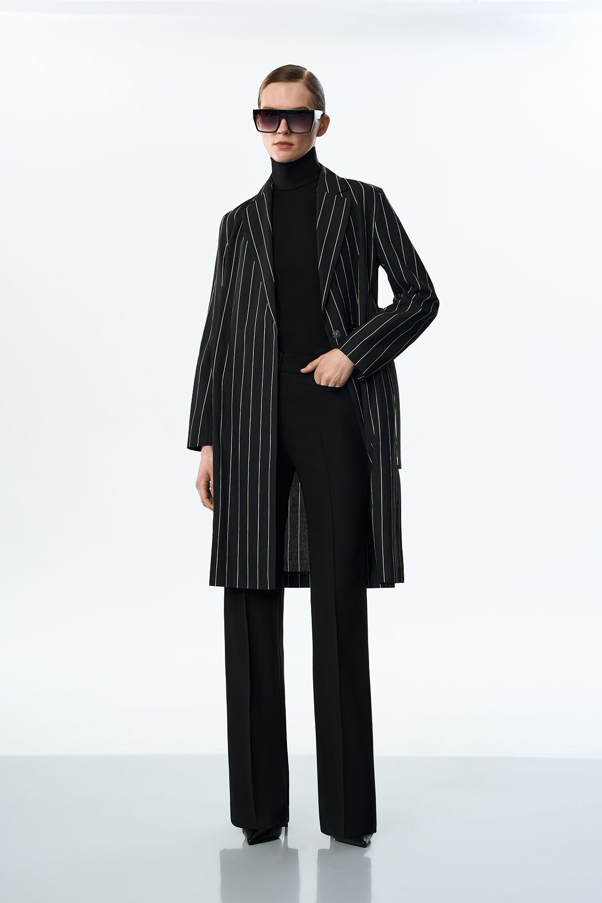 Жакет удлиненный VASSA&Co, пол женский, цвет черный, фото №4