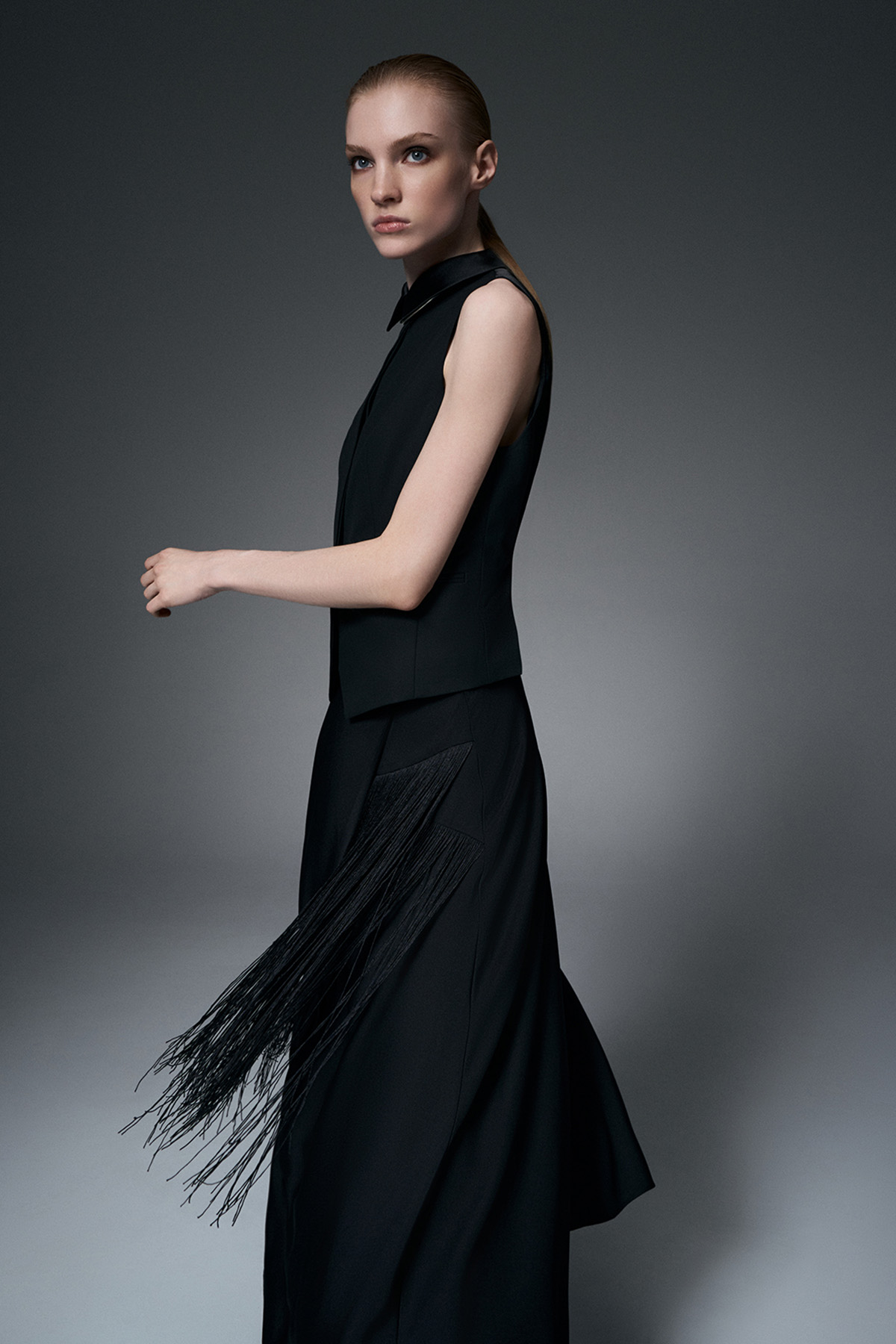 Юбка-миди с бахромой VASSA&Co, пол женский, цвет черный, фото №4