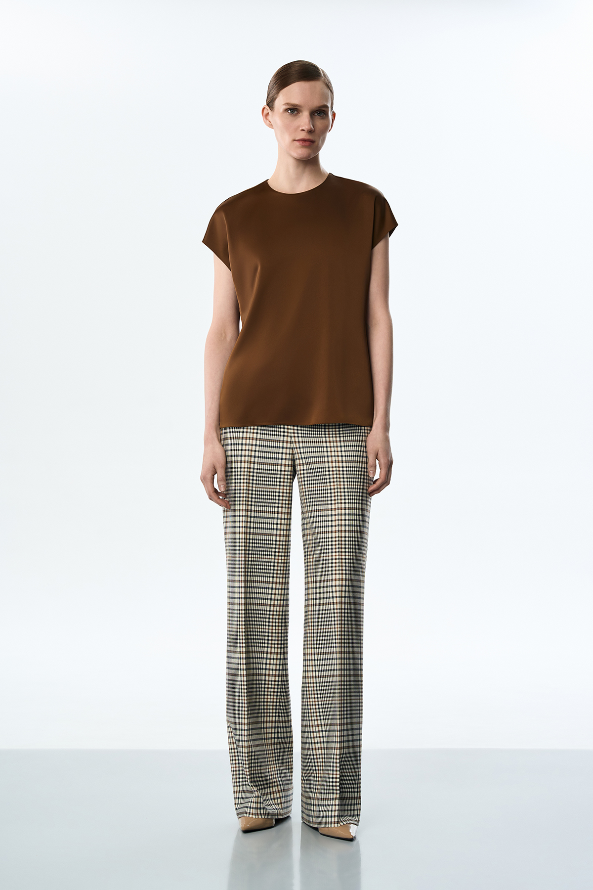 Блузка коричневая VASSA&Co, пол женский, цвет коричневый, фото №2