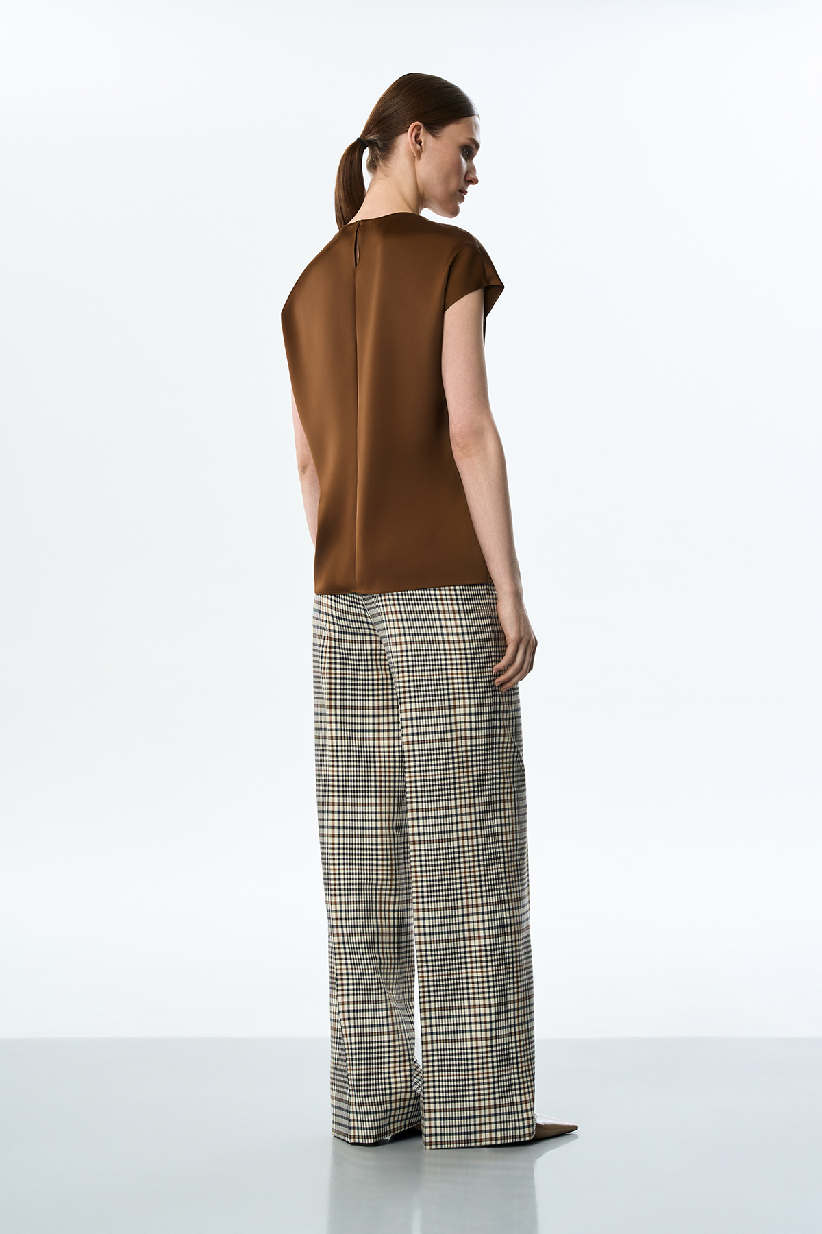 Блузка коричневая VASSA&Co, пол женский, цвет коричневый, фото №5