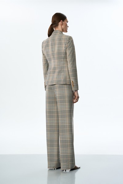 Жакет коричневый в клетку VASSA&Co, пол женский, цвет коричневый, фото №4