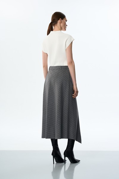 Юбка длинная в полоску VASSA CODE, пол женский, цвет серый, фото №5