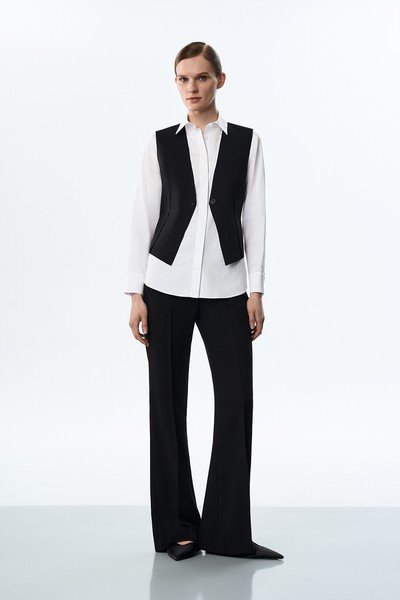 Рубашка с жилетом VASSA&Co, пол женский, цвет белый, фото №3