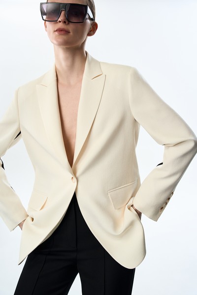 Жакет с контрастными вставками VASSA&Co, пол женский, цвет белый, фото №5