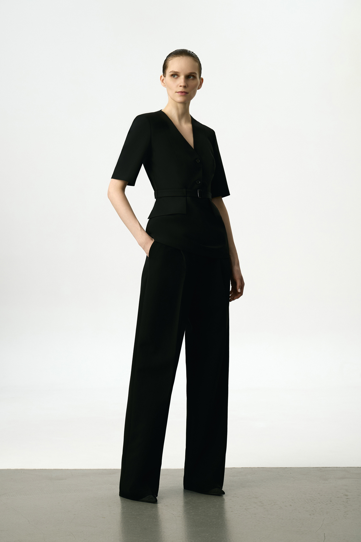 Жакет с коротким рукавом VASSA&Co, пол female, цвет black, фото №3