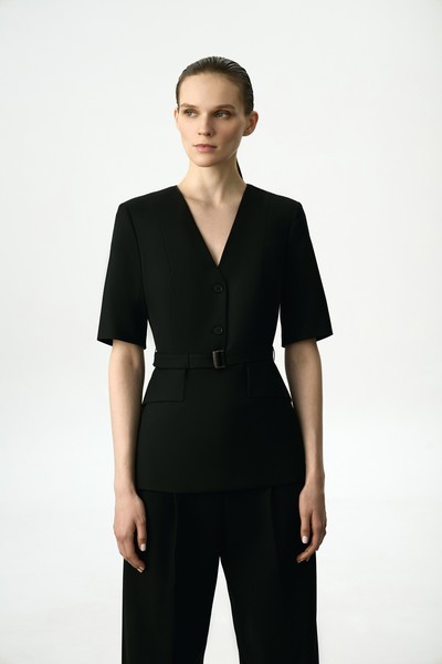 Жакет с коротким рукавом VASSA&Co, пол female, цвет black, фото №2