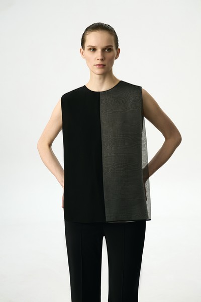 Блузка с эффектом многослойности VASSA&Co, пол женский, цвет черный, фото №2