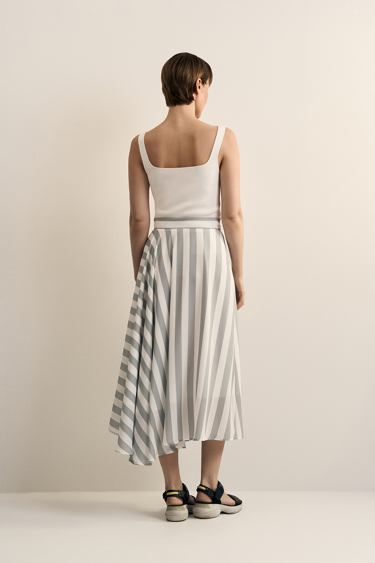 Юбка в полоску VASSA CODE, пол female, цвет серый, фото №2