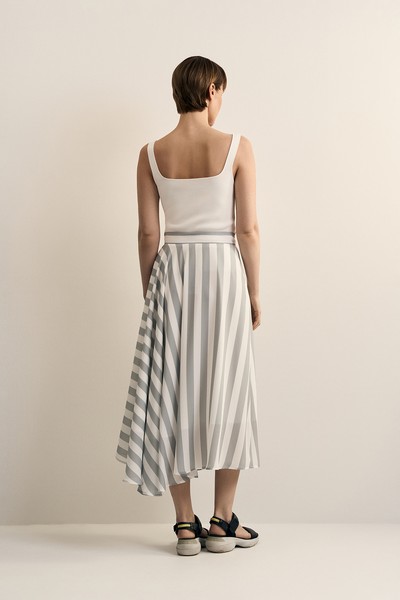 Юбка в полоску VASSA CODE, пол female, цвет серый, фото №2