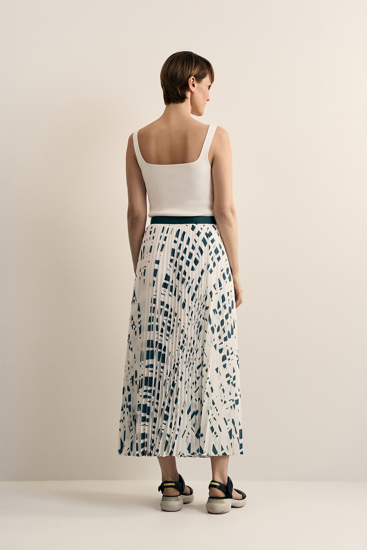 Юбка с принтом VASSA CODE, пол female, цвет голубой, фото №3