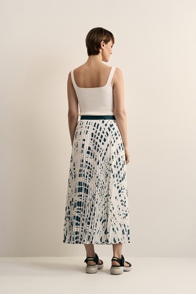 Юбка с принтом VASSA CODE, пол female, цвет голубой, фото №3