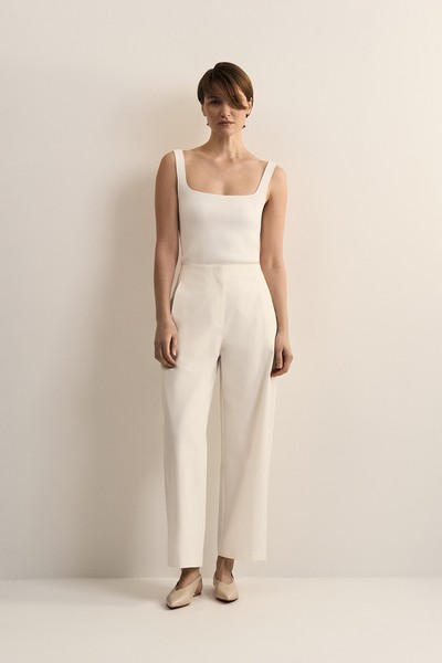 Топ на широких бретелях VASSA CODE, пол female, цвет white, фото №2