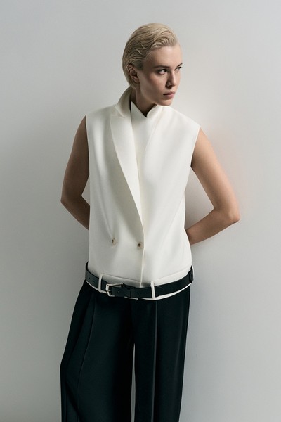 Жилет белый VASSA&Co, пол female, цвет white, фото №4