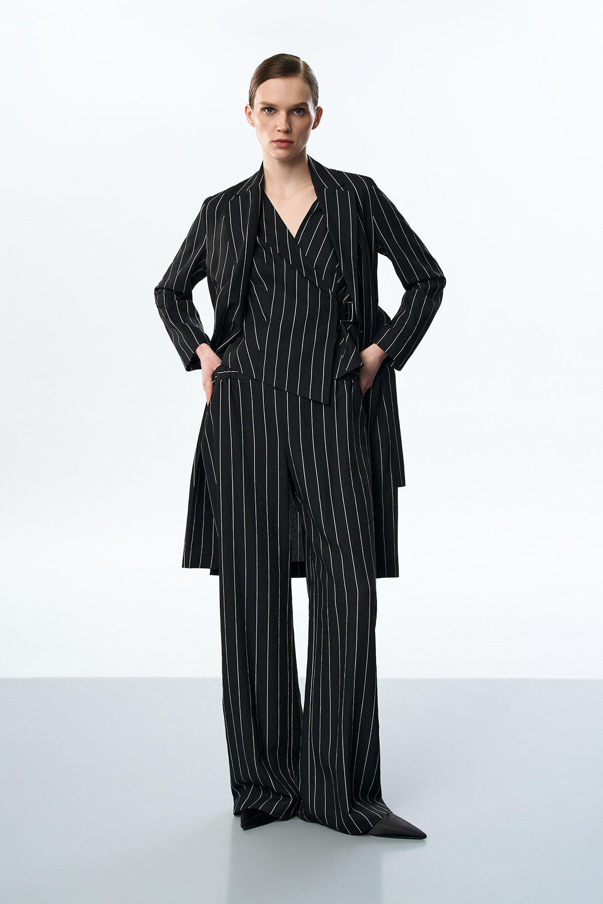 Жакет удлиненный VASSA&Co, пол female, цвет black, фото №7