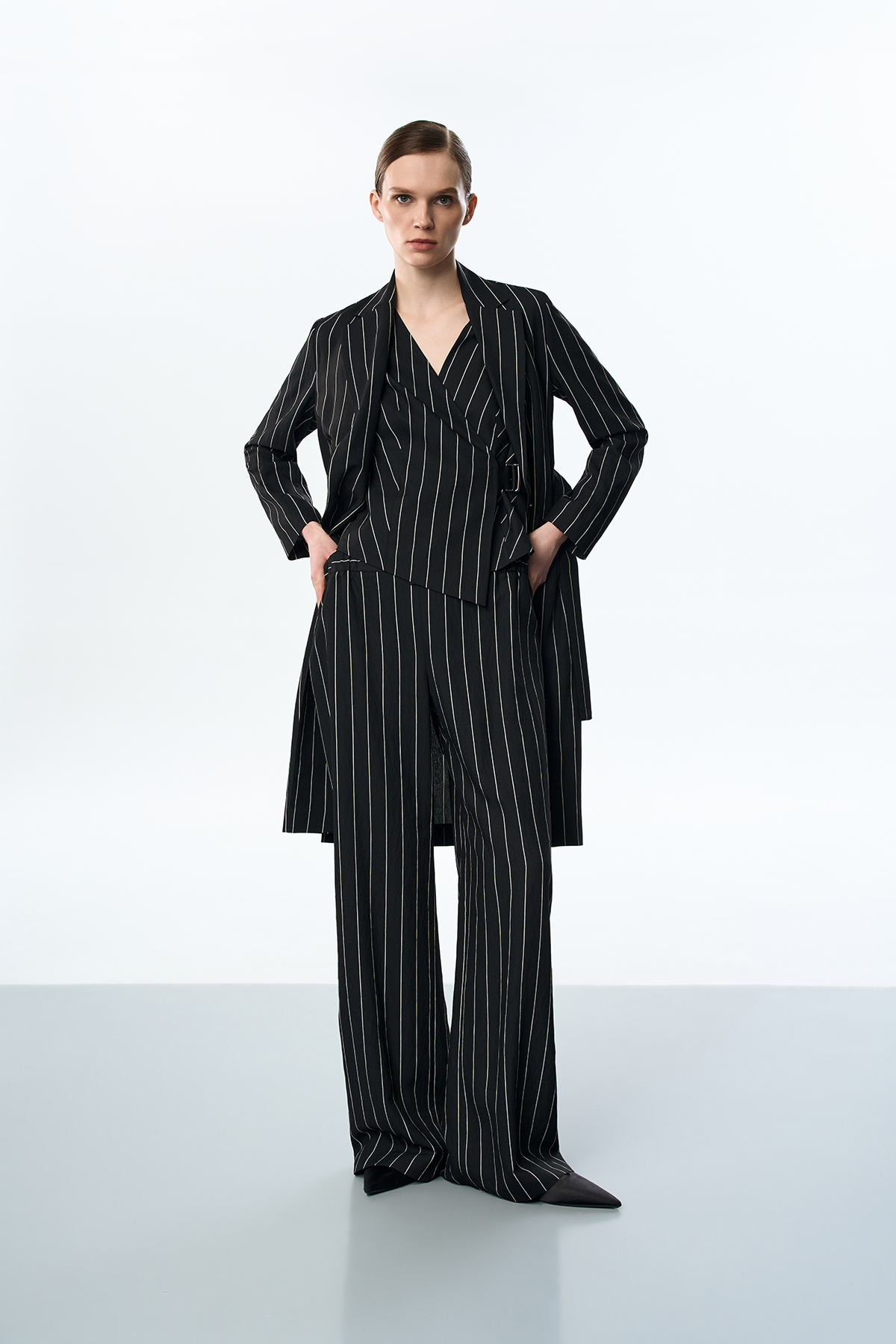 Жакет удлиненный VASSA&Co, пол женский, цвет черный, фото №2