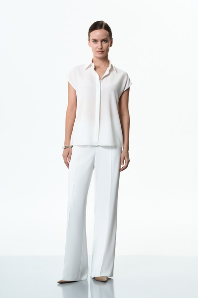 Блузка белая VASSA&Co, пол женский, цвет белый, фото №2