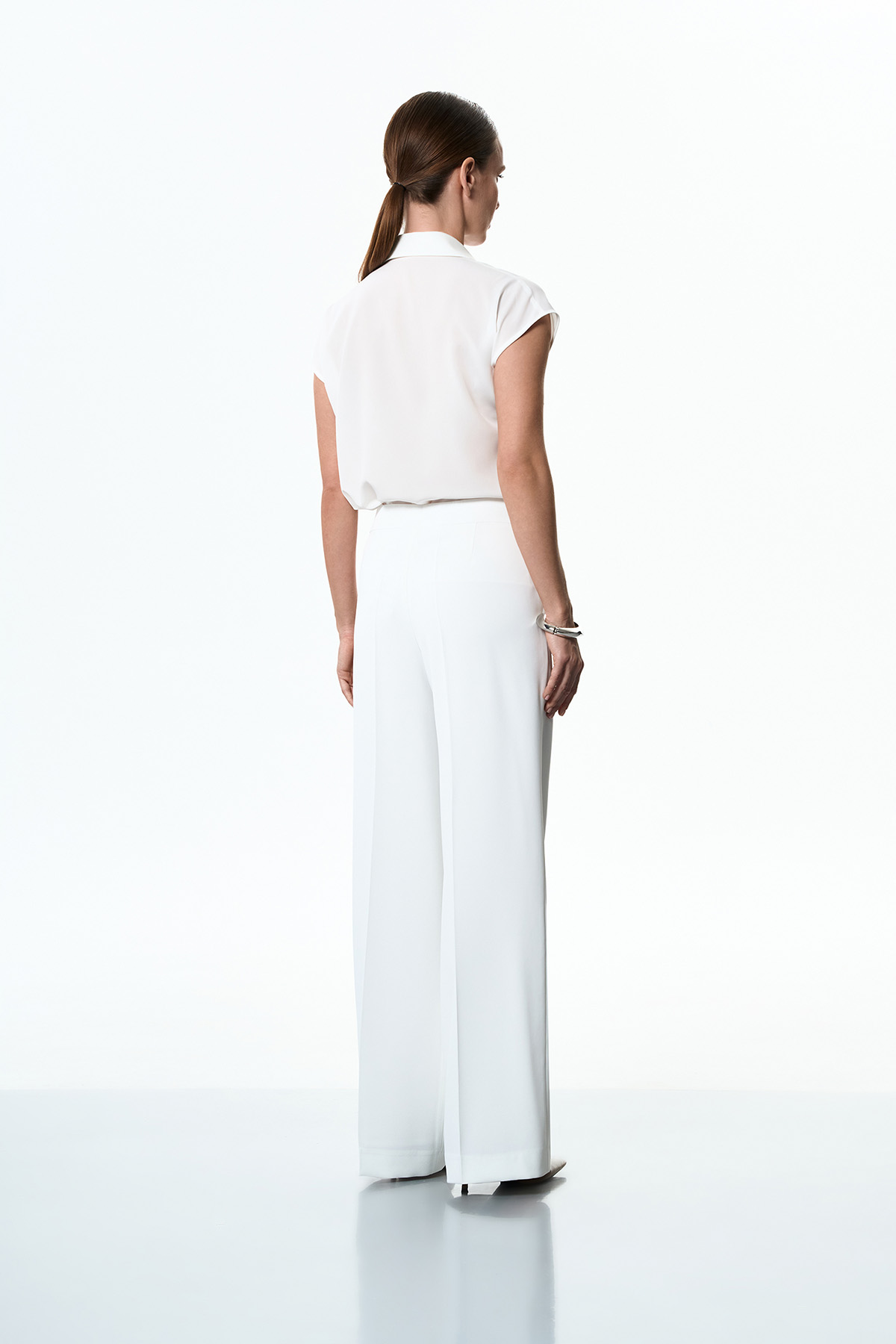 Брюки белые VASSA&Co, пол женский, цвет белый, фото №5