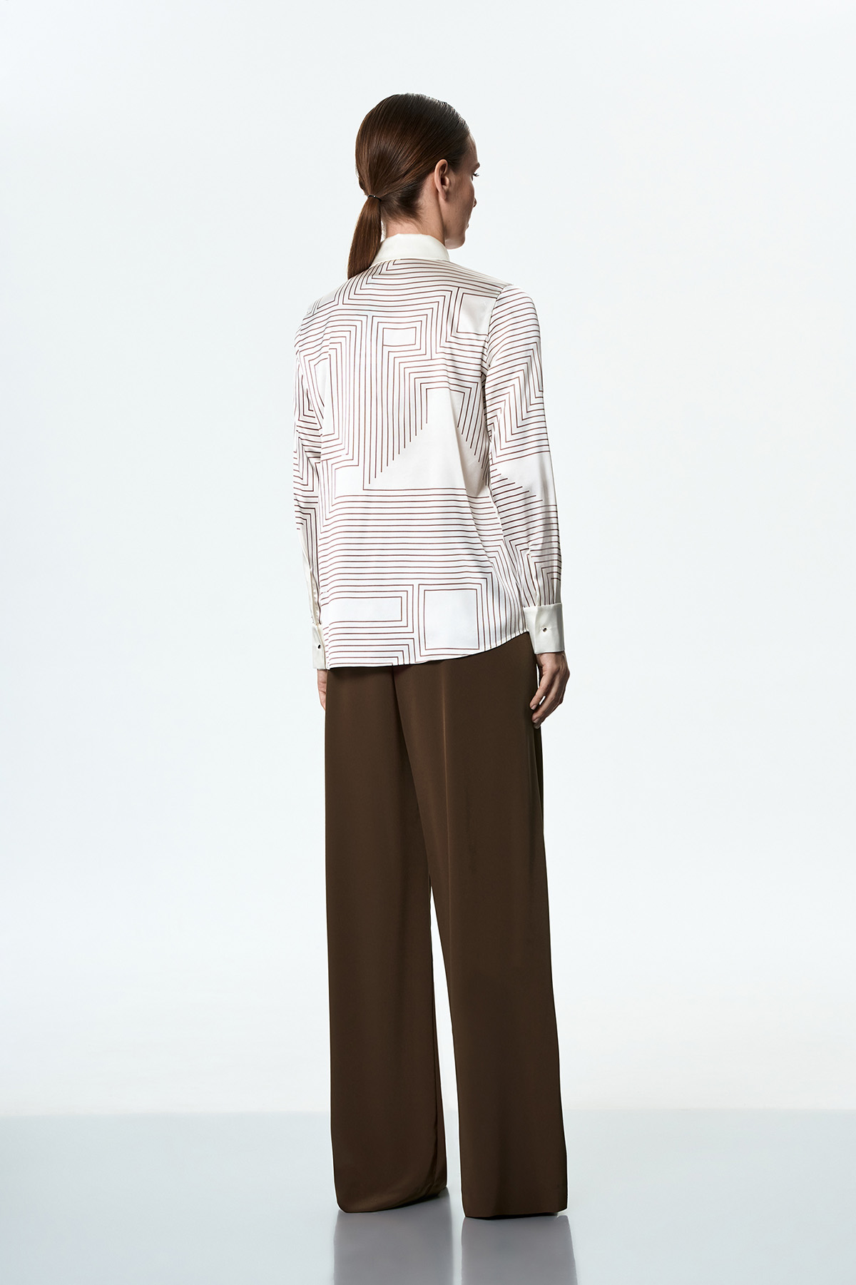 Блузка шёлковая VASSA&Co, пол женский, цвет бежевый, фото №4