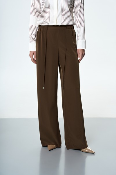 Брюки широкие коричневые VASSA&Co, пол женский, цвет коричневый, фото №2