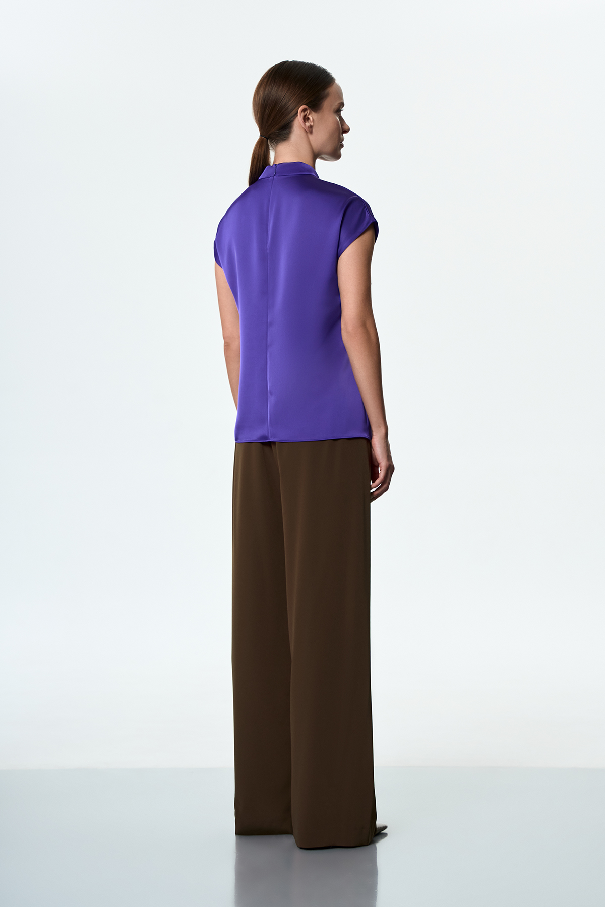 Блузка фиолетовая VASSA&Co, пол female, цвет violet, фото №3