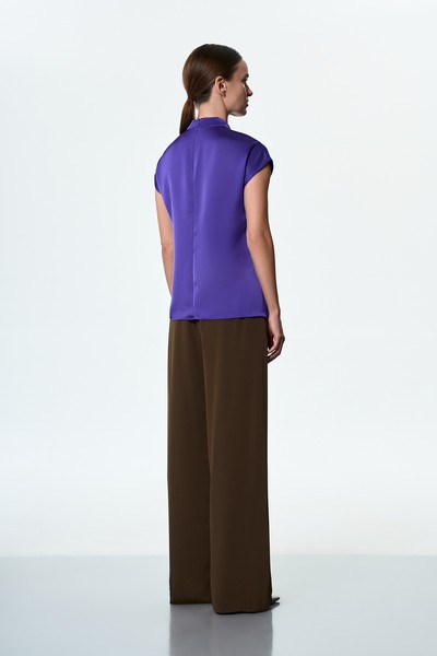 Блузка фиолетовая VASSA&Co, пол female, цвет violet, фото №3