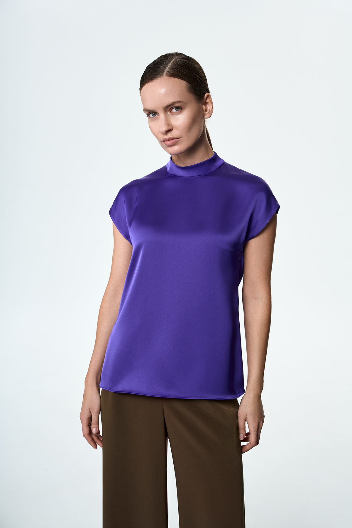 Блузка фиолетовая VASSA&Co, пол female, цвет violet, фото №2