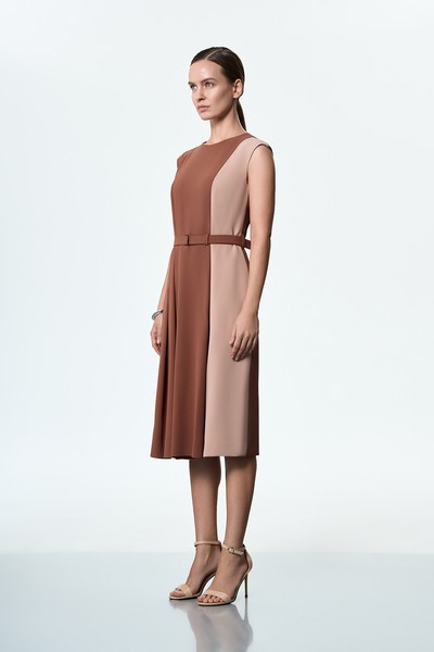 Платье коричневое VASSA&Co, пол женский, цвет коричневый, фото №2