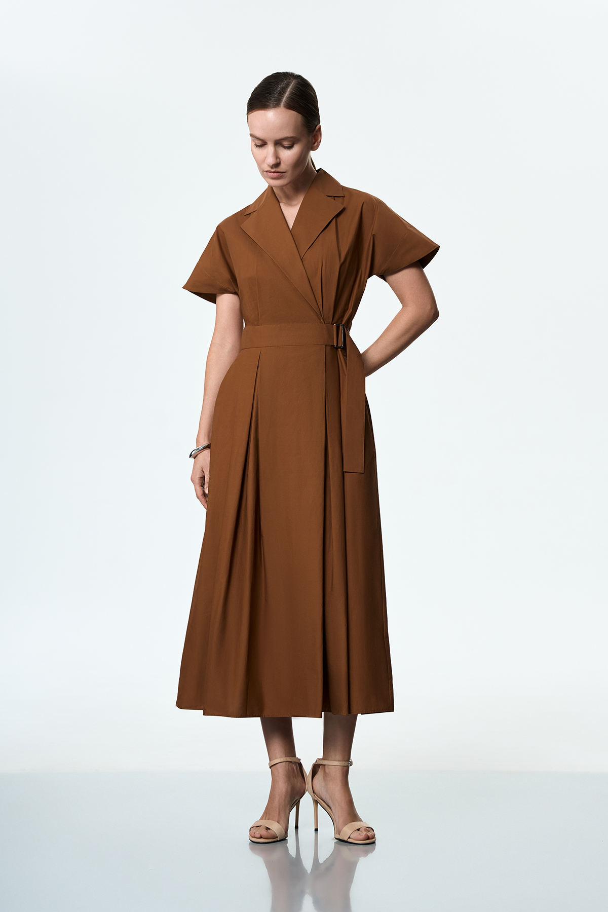 Платье с запахом VASSA&Co, пол женский, цвет коричневый, фото №2