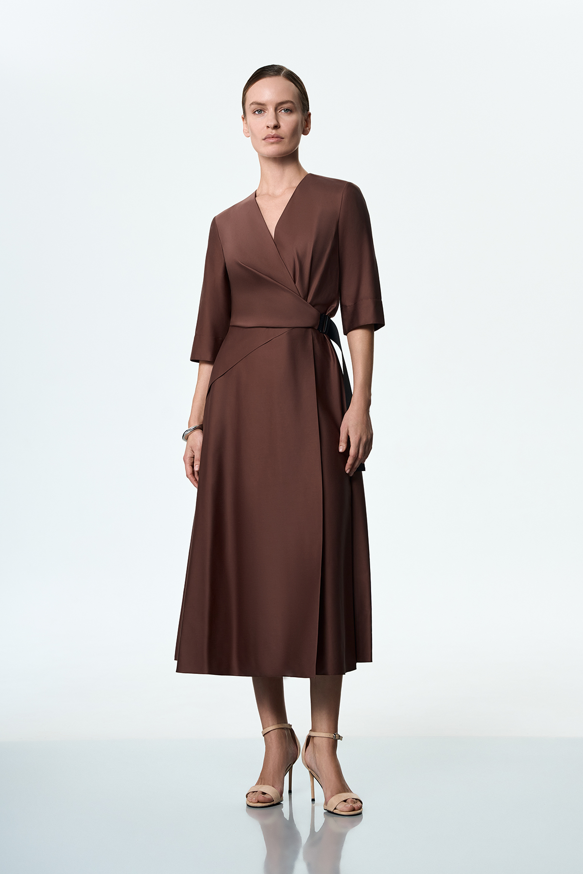 Платье хлопковое VASSA&Co, пол женский, цвет коричневый, фото №2