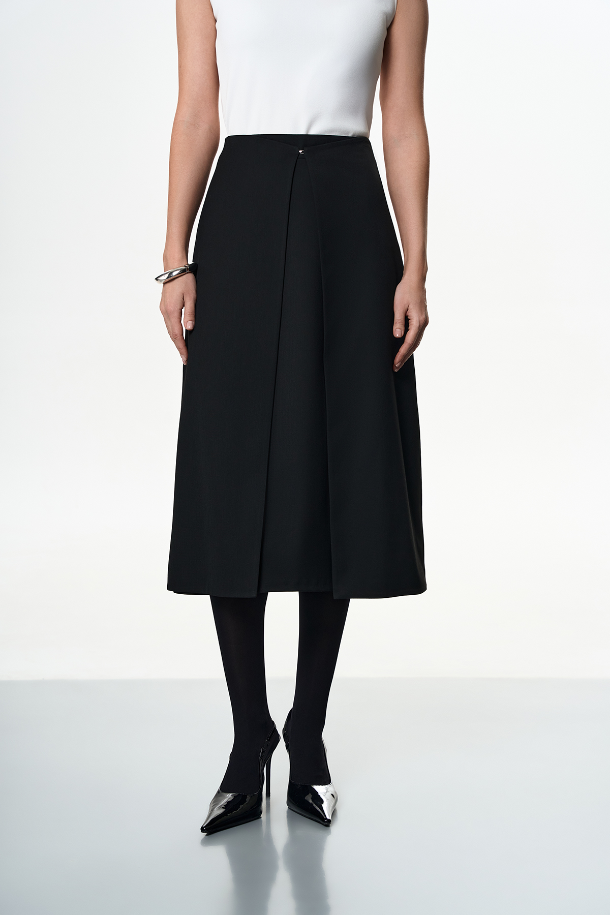 Юбка со съемной деталью VASSA&Co, пол женский, цвет черный, фото №2