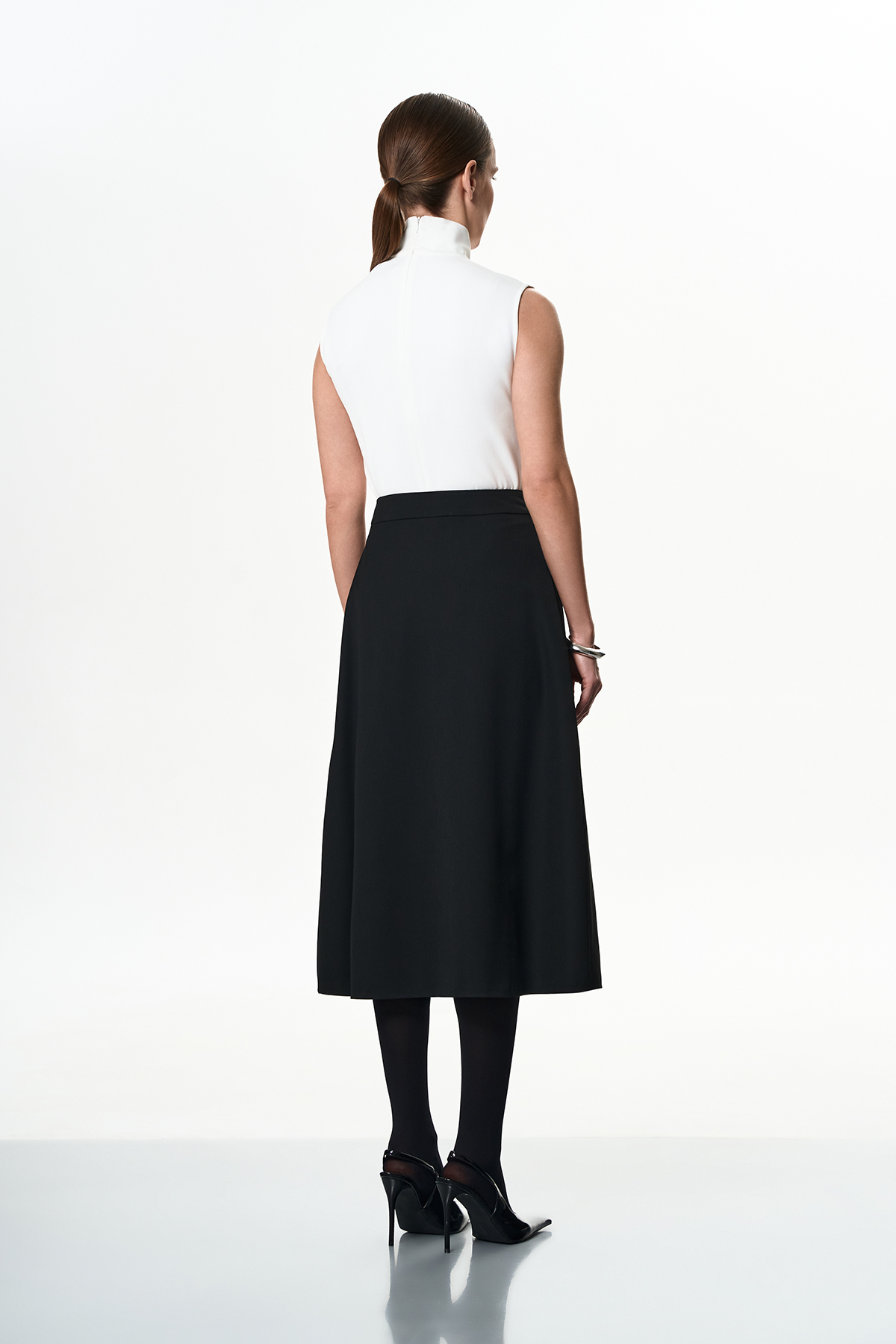 Юбка со съемной деталью VASSA&Co, пол женский, цвет черный, фото №3