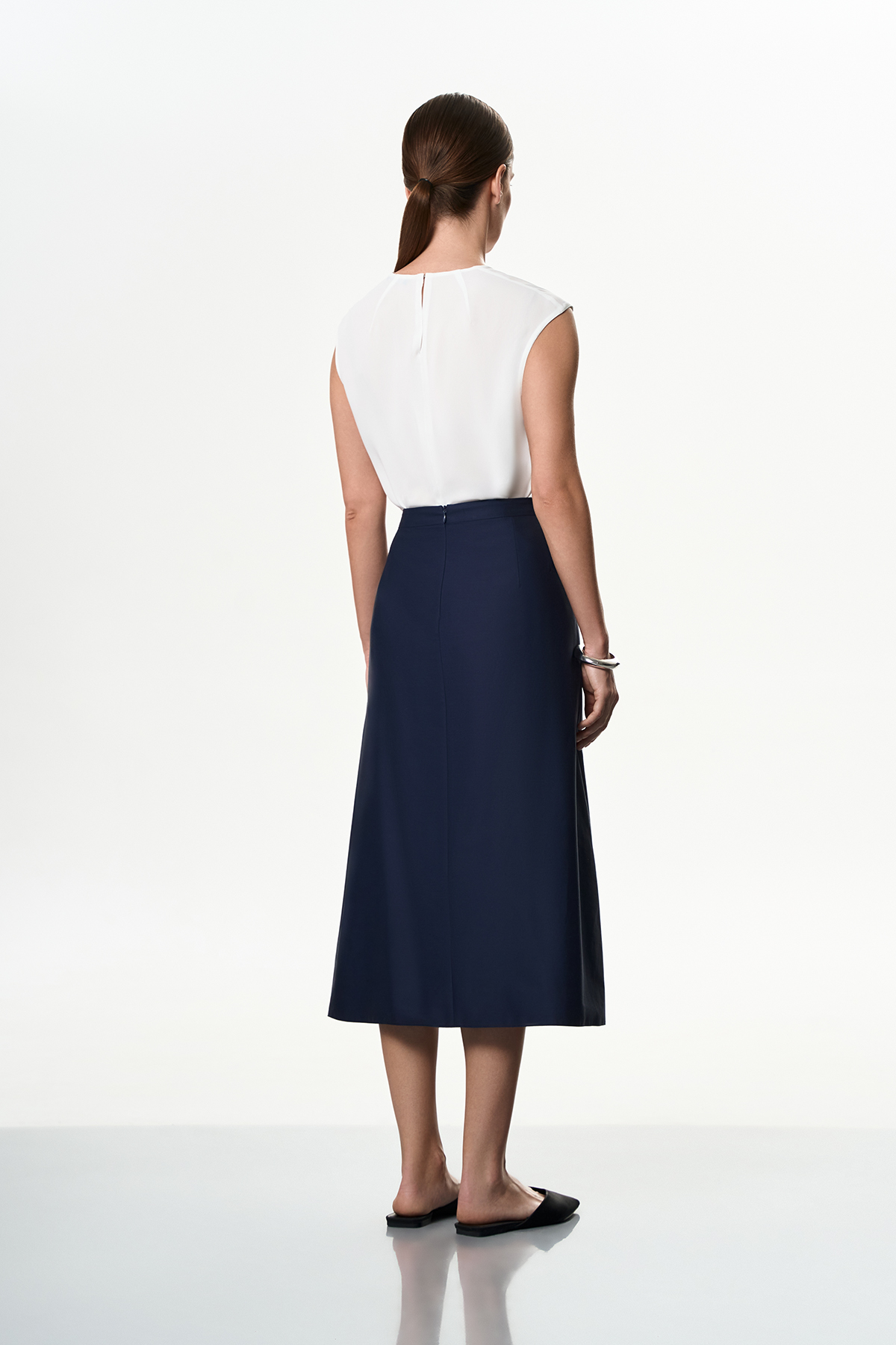 Юбка синяя VASSA&Co, пол female, цвет синий, фото №3