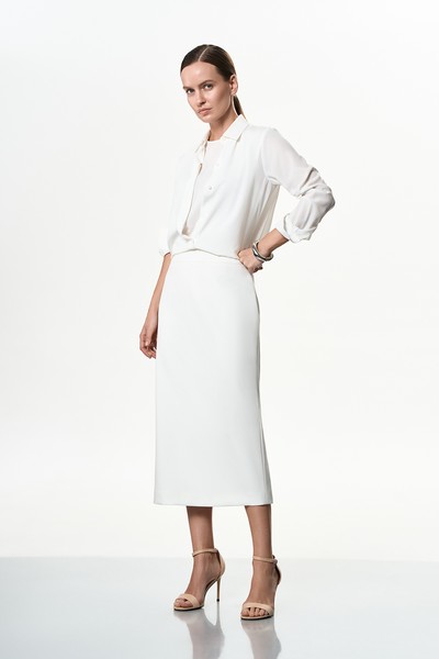 Юбка белая VASSA&Co, пол женский, цвет белый, фото №3