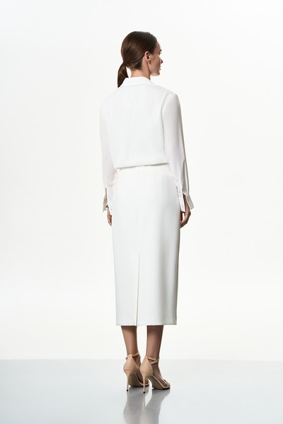 Юбка белая VASSA&Co, пол женский, цвет белый, фото №4