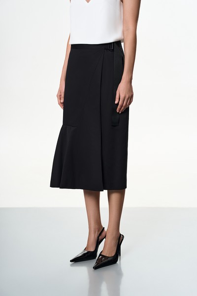 Юбка с воланом VASSA&Co, пол женский, цвет черный, фото №2