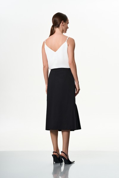 Юбка с воланом VASSA&Co, пол женский, цвет черный, фото №3