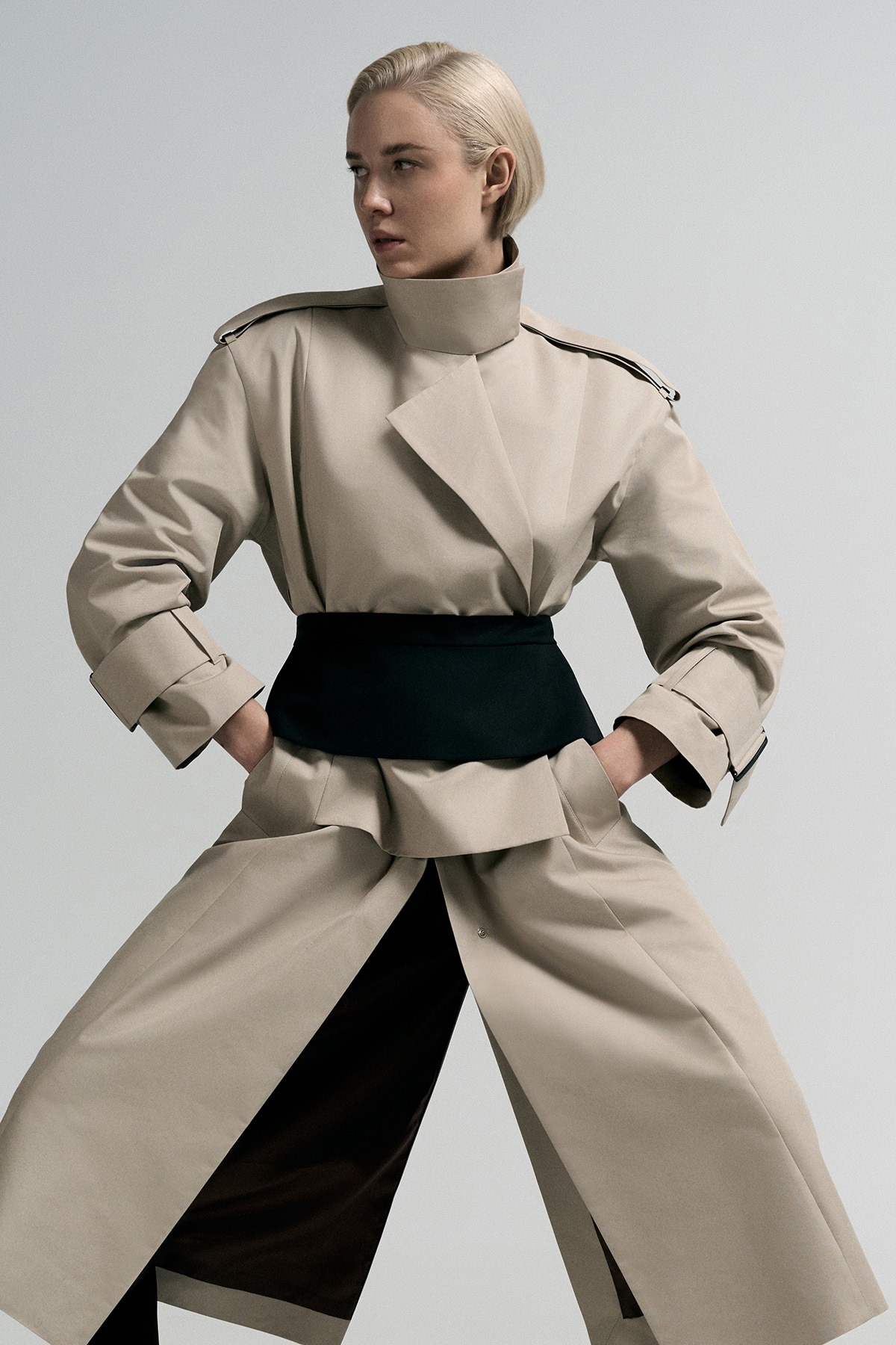 Плащ VASSA&Co, пол женский, цвет бежевый, фото №2