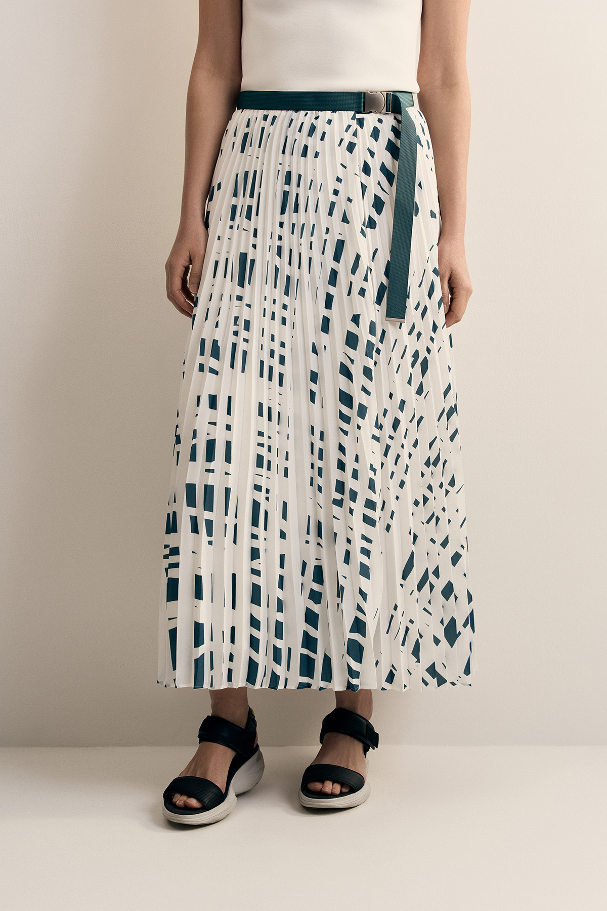 Юбка с принтом VASSA CODE, пол женский, цвет голубой, фото №2