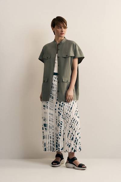 Юбка с принтом VASSA CODE, пол женский, цвет голубой, фото №4