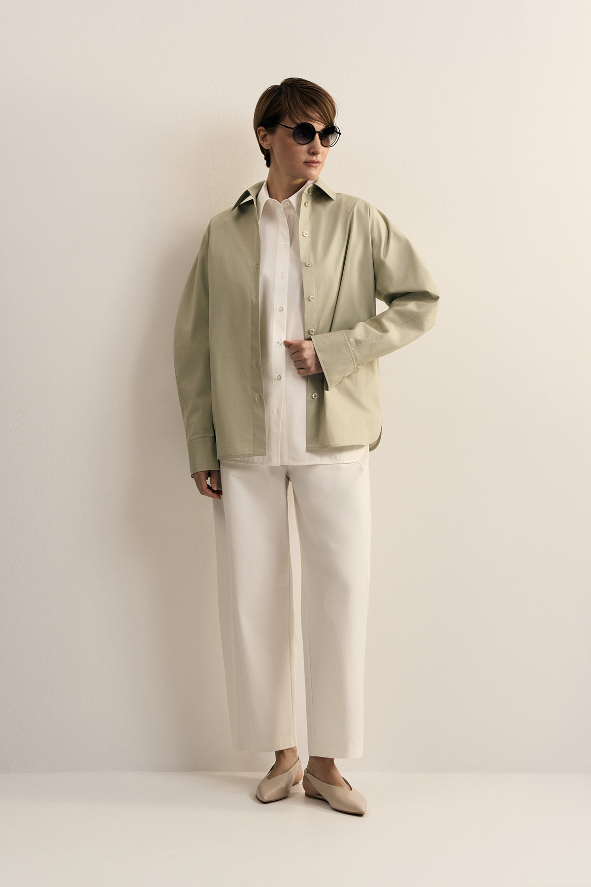 Рубашка светло-зеленого цвета VASSA CODE, пол female, цвет зеленый, фото №3