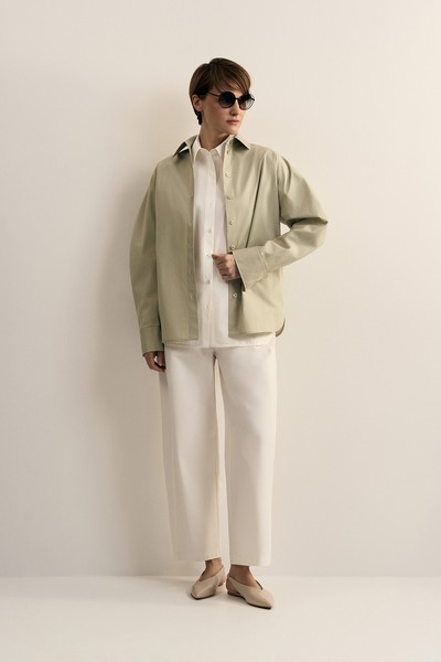 Рубашка светло-зеленого цвета VASSA CODE, пол female, цвет зеленый, фото №3