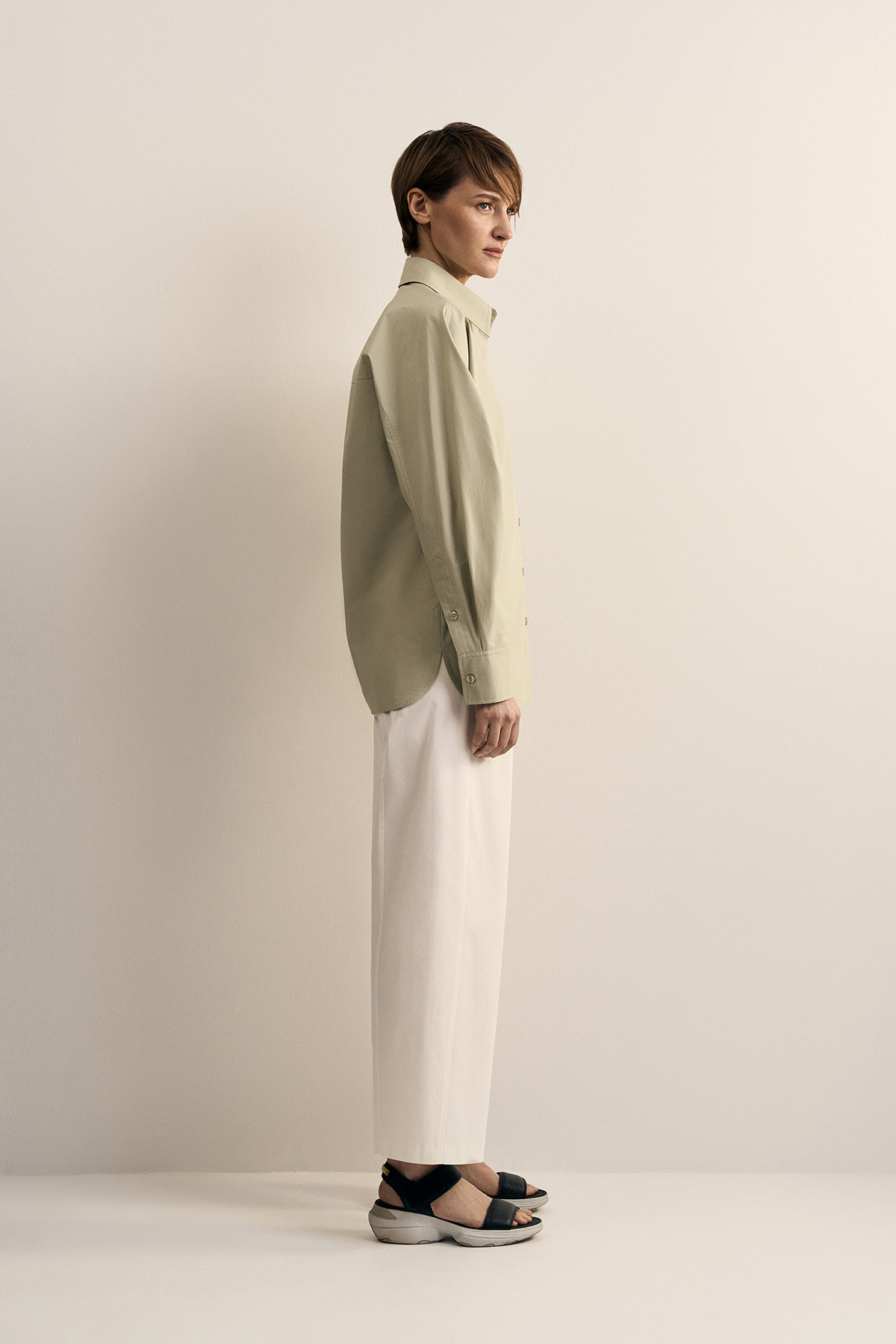 Рубашка светло-зеленого цвета VASSA CODE, пол female, цвет зеленый, фото №4