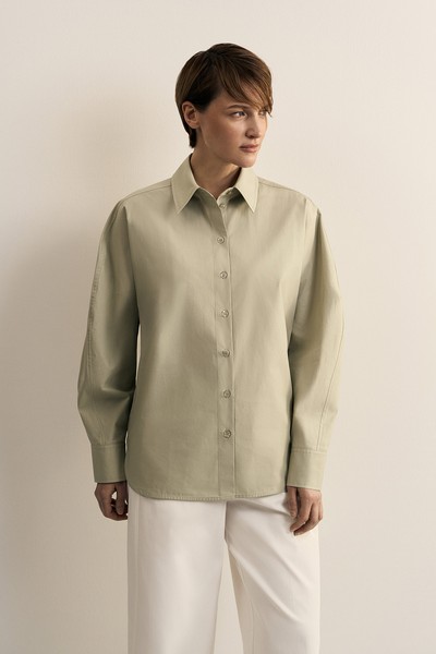 Рубашка светло-зеленого цвета VASSA CODE, пол female, цвет зеленый, фото №2