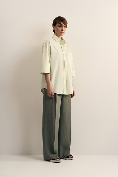 Рубашка с коротким рукавом VASSA CODE, пол женский, цвет зеленый, фото №3