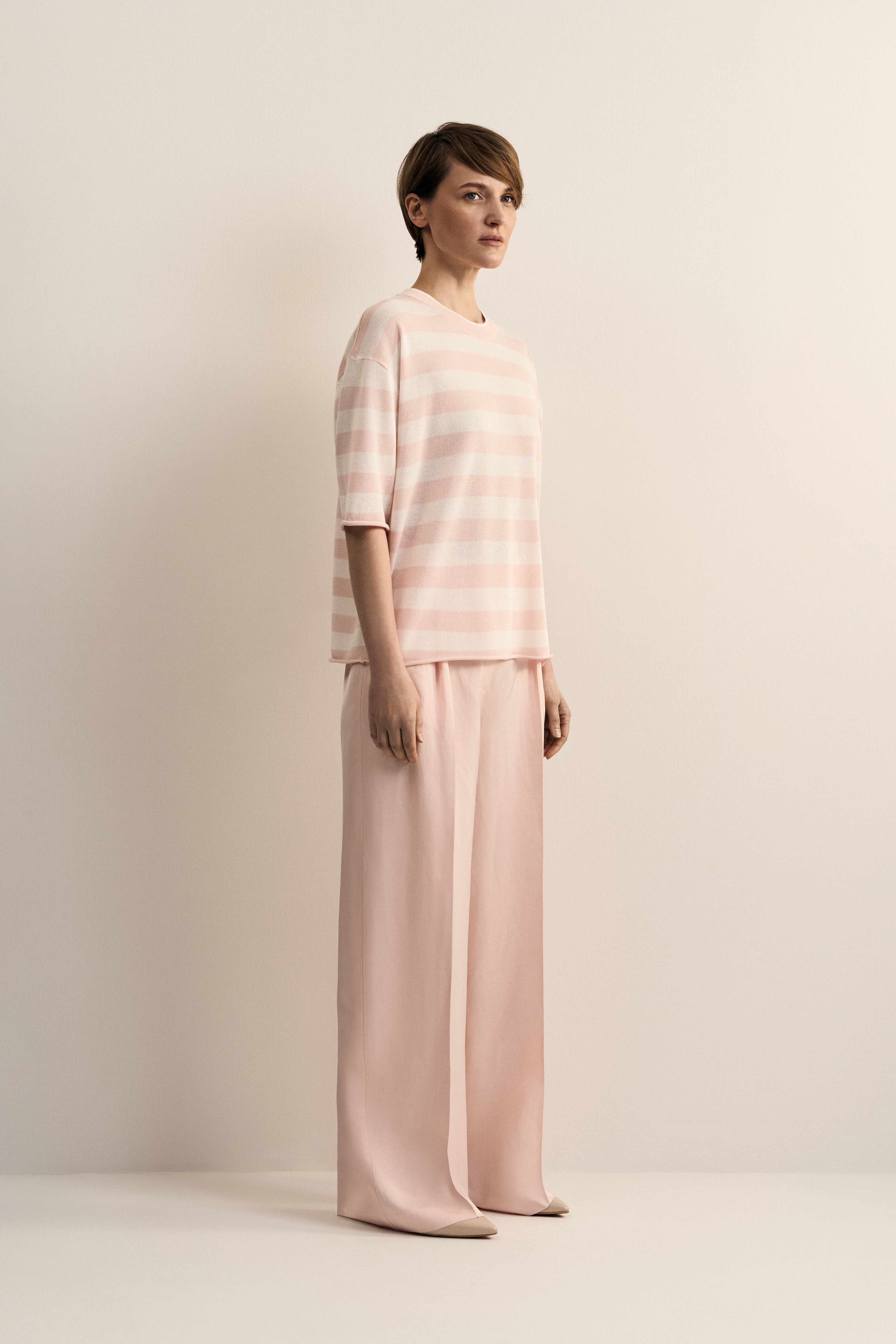 Джемпер из вискозы и шёлка VASSA CODE, пол женский, цвет сиреневый, фото №2