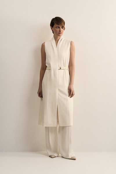 Платье без рукавов VASSA CODE, пол женский, цвет белый, фото №3