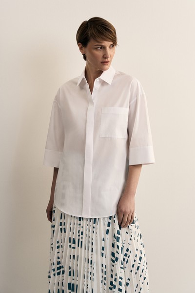 Рубашка с коротким рукавом VASSA CODE, пол женский, цвет белый, фото №2