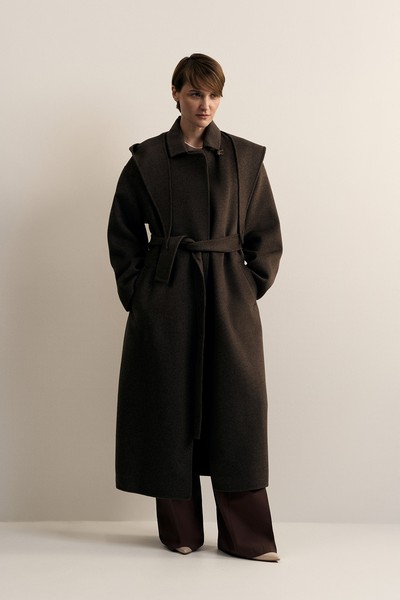 Пальто женское с капюшоном VASSA CODE, пол female, цвет brown, фото №3