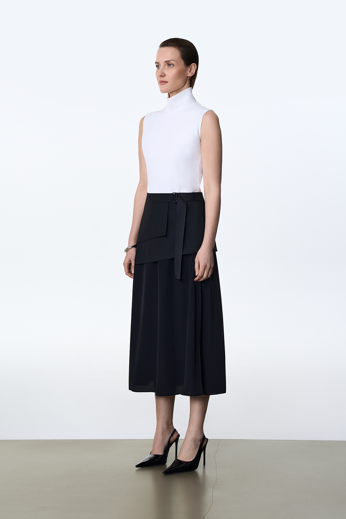 Юбка со съемной баской VASSA&Co, пол female, цвет black, фото №3