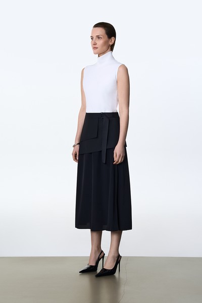 Юбка со съемной баской VASSA&Co, пол female, цвет black, фото №3